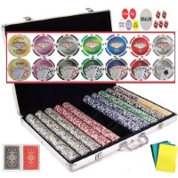 1.5 Gram Casino Gambling Poker Chip Set with Storage Case and Gaming Accessories