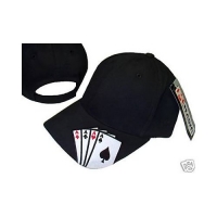 Black Poker Baseball Cap - Texas Hold'em Poker Four Aces