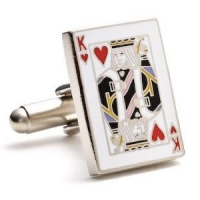 Classic King of Hearts Cards Poker Cufflinks Cuff Links