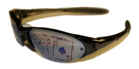 Poker Hologram Mirrored Lens Wrap Sunglasses
